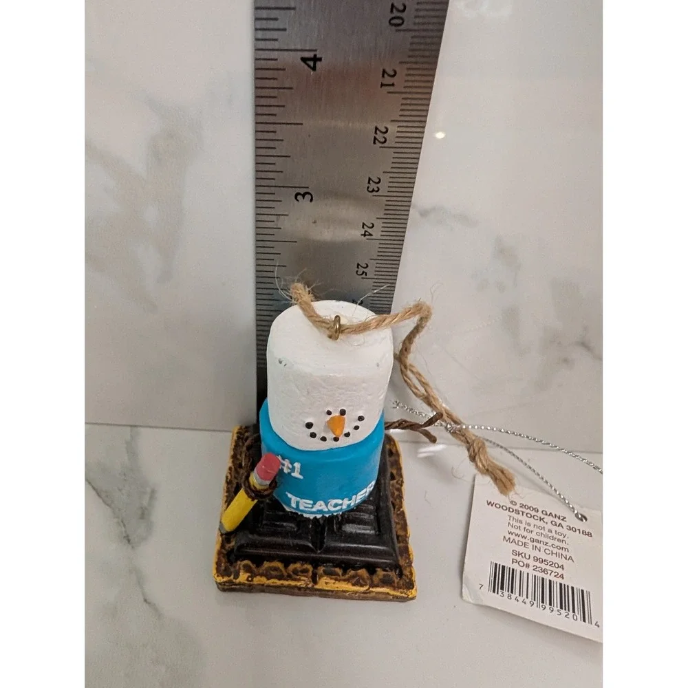 Ganz The Original S'mores #1 Teacher Snowman Ornament 2009 Resin 995204